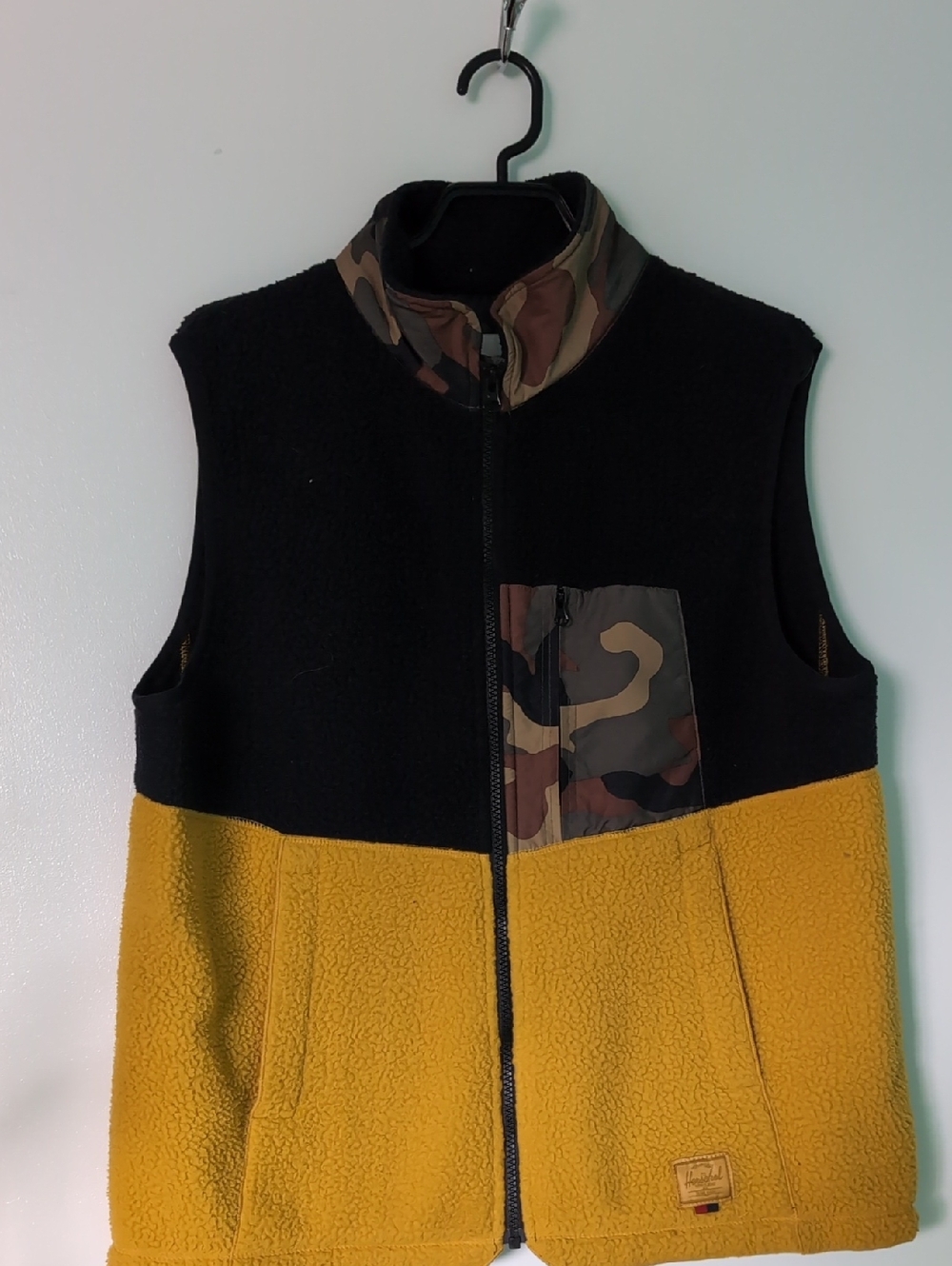 Herschel Supply Co Color-Block Mixed Media Fleece Vest